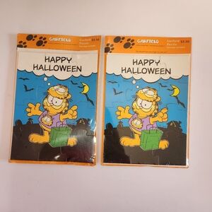 Garfield Halloween Puzzle New NOS Vintage 1980s Carlton Cards Trick or Treat 80s